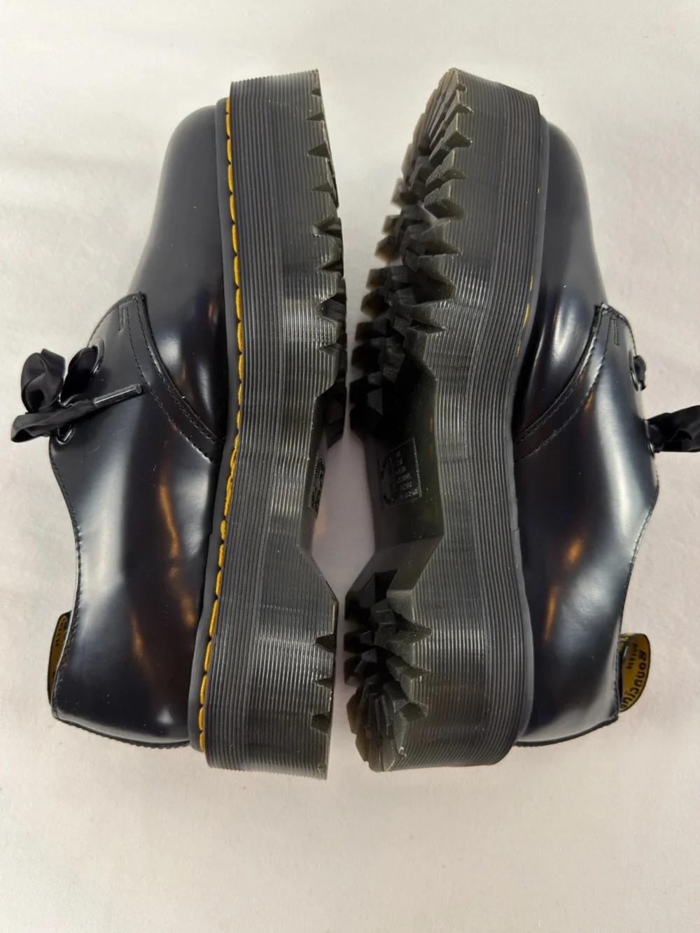 Dr. Martens Holly Women's Leather Platform Shoes in Black Size 9